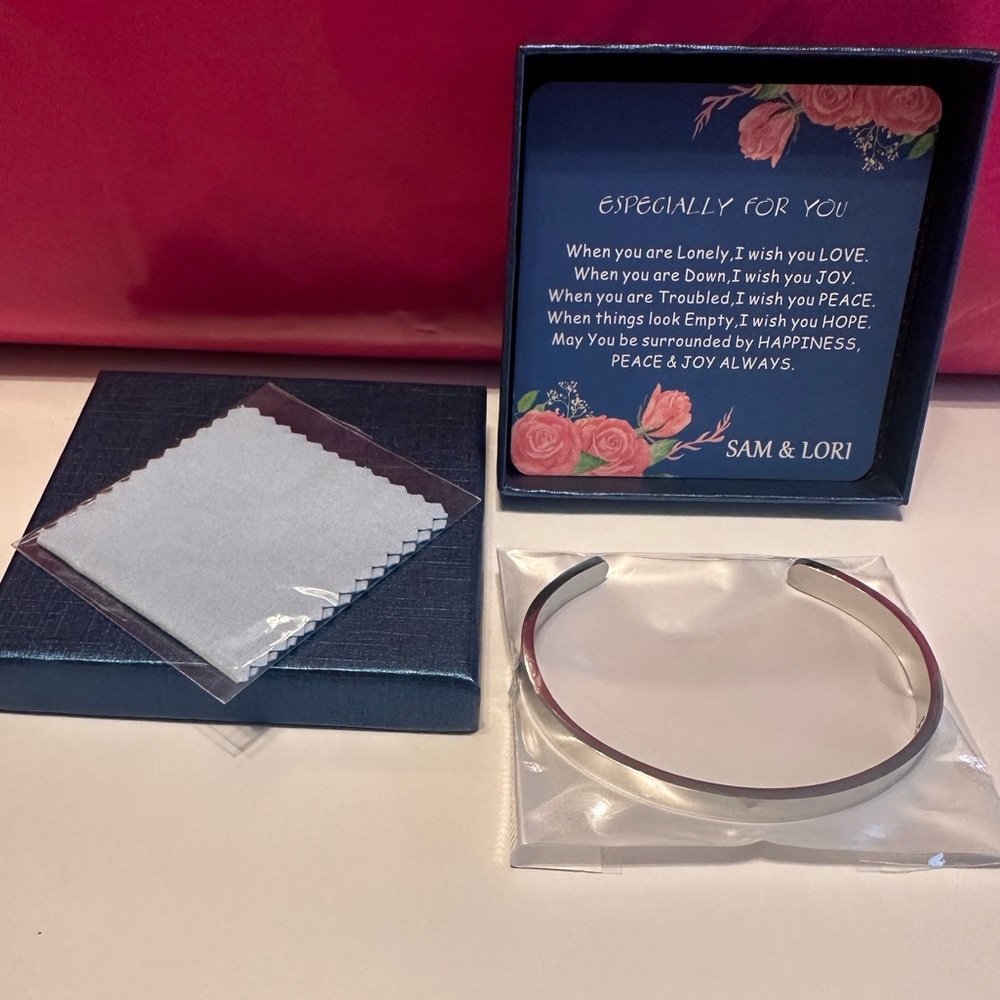 NIB Silver Cuff Bracelet Believe In You Sam Lori Encouragement Gift LOVE HOPE